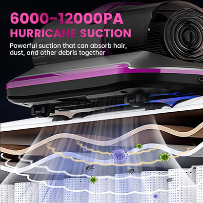 Mattress Vacuum Cleaner, Wireless Handheld Bed Vacuum Cleaner with UV-C Light, HEPA Filter and Ultrasonic Vibration, 12KPa, Suitable for Beds, Sofas, Car Seats, Carpets